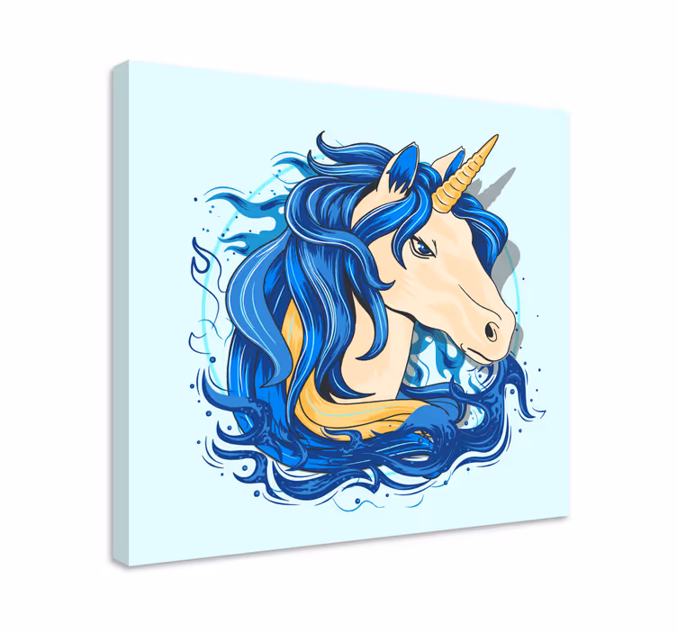 Tableau De vraies licornes dans les tons de bleu - TenStickers