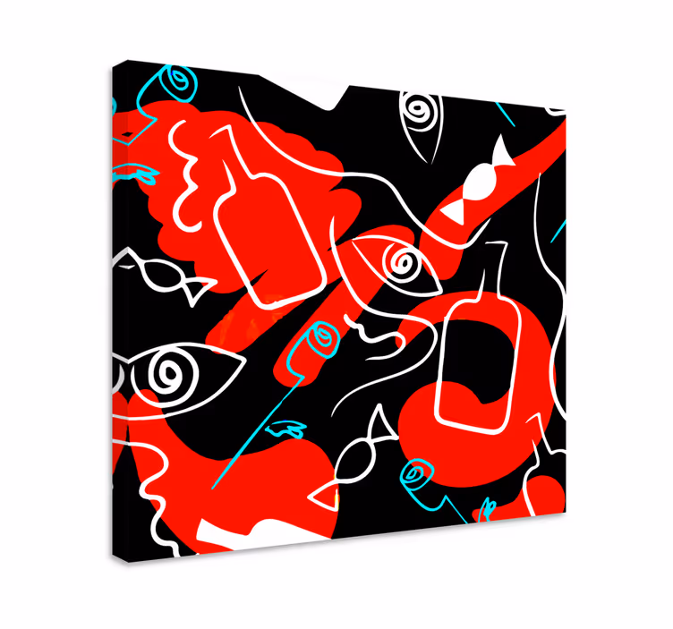 Tableau fruits formes abstraites de fruits - TenStickers