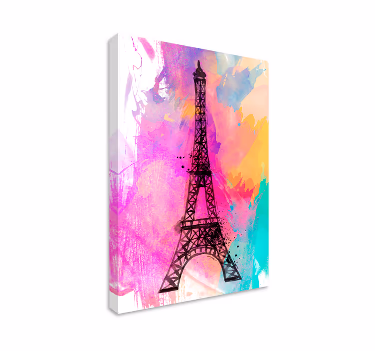Tableau villes et pays silhouette de la tour eiffel - TenStickers