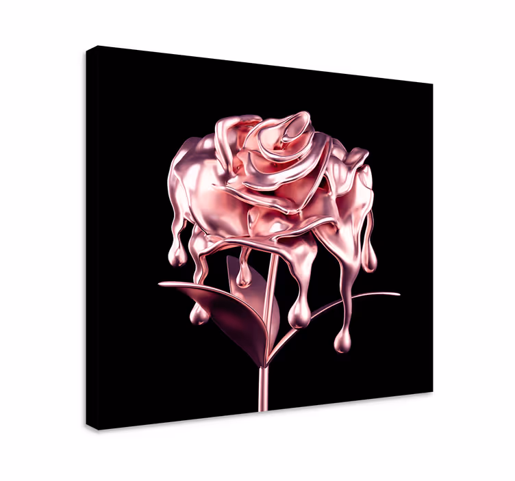 Tableau fleurs et plantes rose poudrée fondue - TenStickers