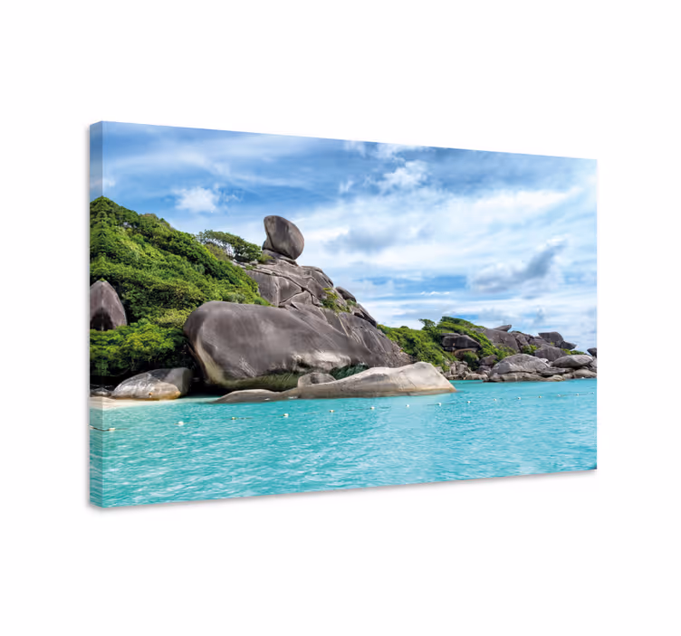 Tableau paysage vue sur l'île rocheuse - TenStickers