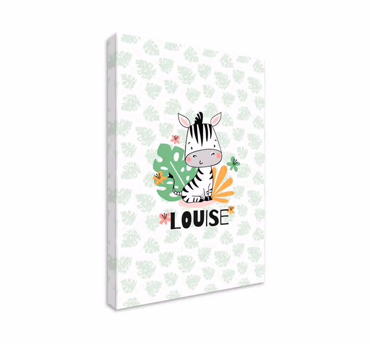 Tableau bébé illustration de zèbre personnalisée - TenStickers