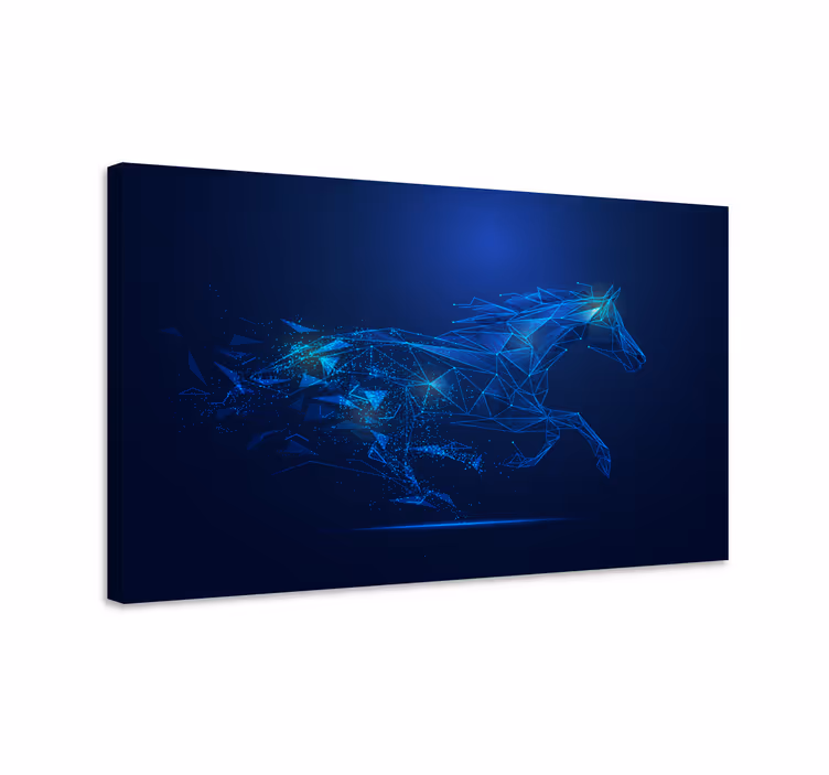 Tableau cheval Bleu géométrique - TenStickers