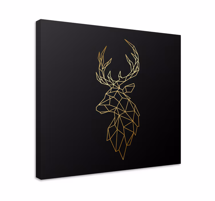 Tableau cerf Cerf origami doré - TenStickers