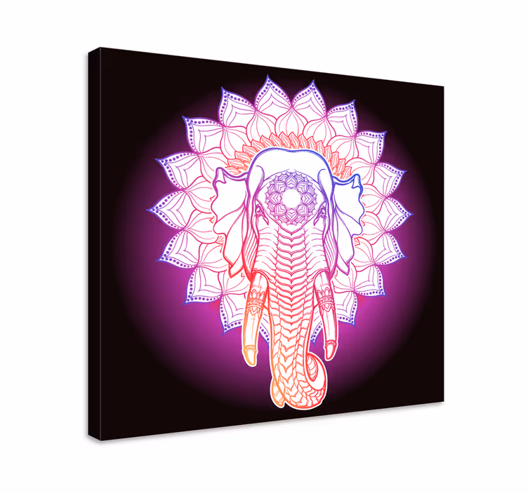 Tableau éléphants mandala Éléphant majestueux - TenStickers