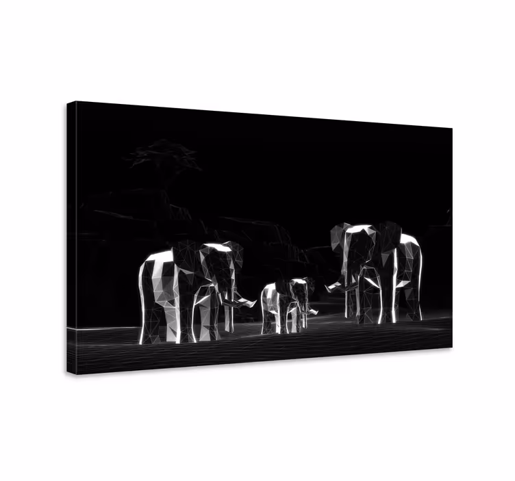 Tableau éléphants famille d'éléphants géométriques - TenStickers