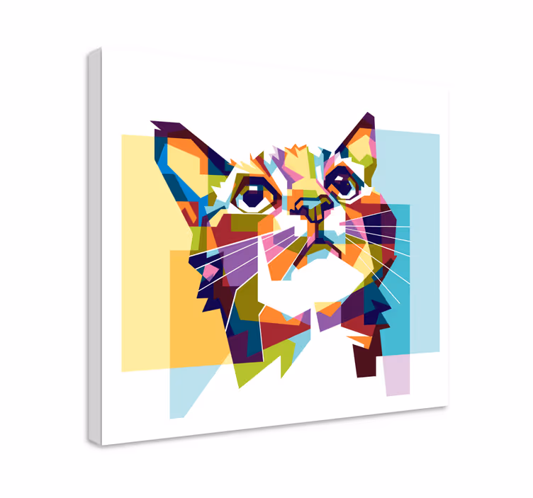 Tableau chat Chat géométrique - TenStickers