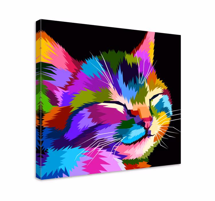 Tableau de Chat arc en ciel - TenStickers