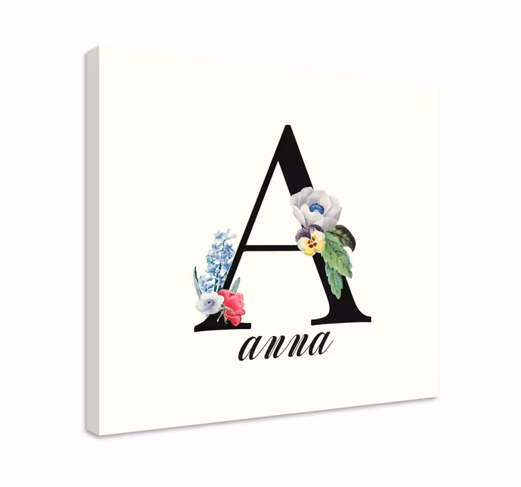 Tableau abc initial a floral - TenStickers