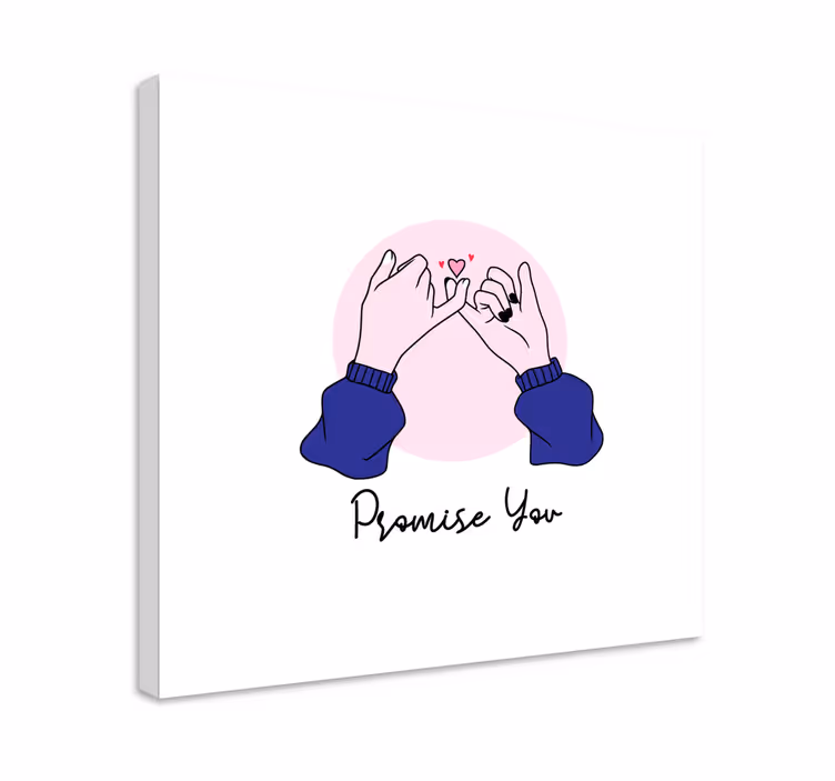 Tableau citation mains promesse amour - TenStickers