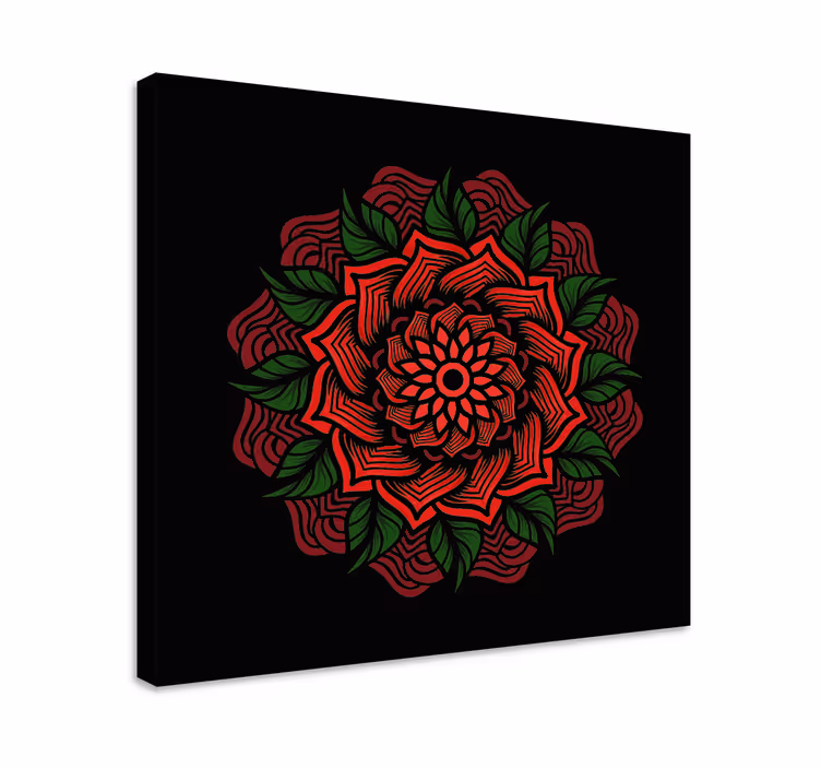 Tableau fleurs et plantes design mandala floral - TenStickers