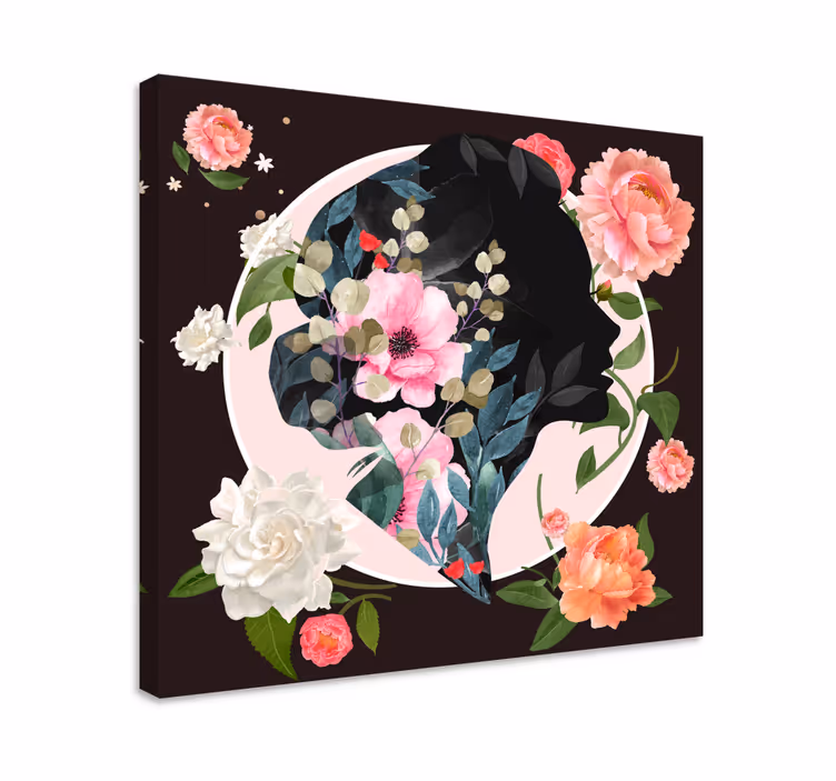 Tableau fleurs et plantes silhouette florale - TenStickers