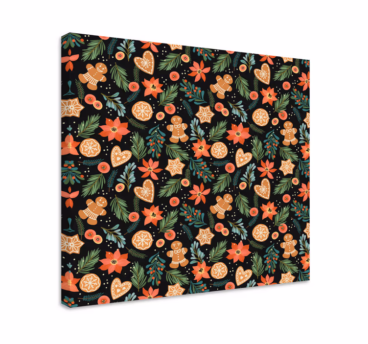 Tableau animaux motifs de pain d'épice de noël - TenStickers