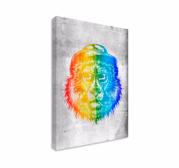 Tableau animaux portrait de lion vibrant - TenStickers