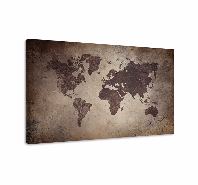 Tableau carte du monde globe rétro décoratif - TenStickers
