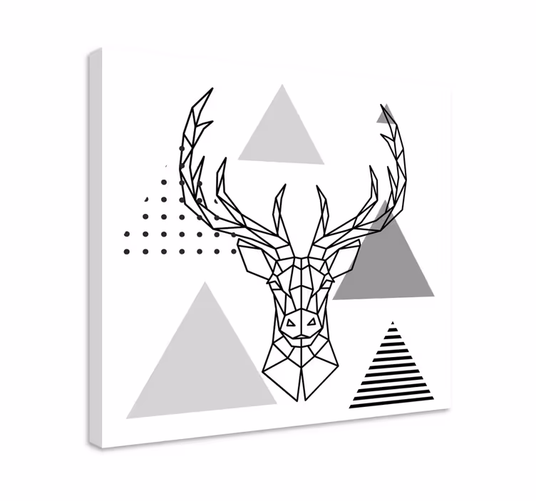 Tableau animal Dessin de renne noir et blanc - TenStickers