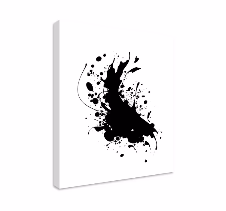 Tableau abstrait éclaboussure noire dynamique - TenStickers