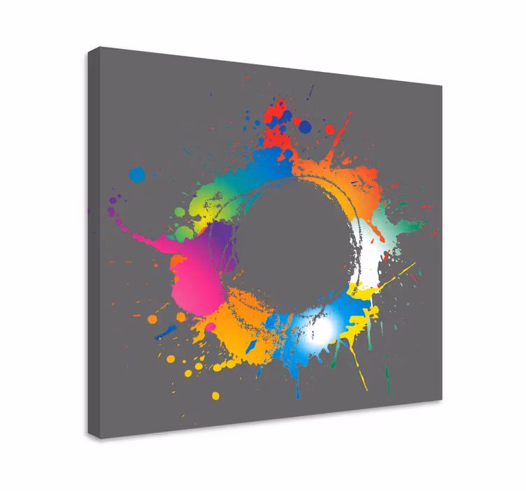 Tableau abstrait cercle éclaboussé coloré - TenStickers