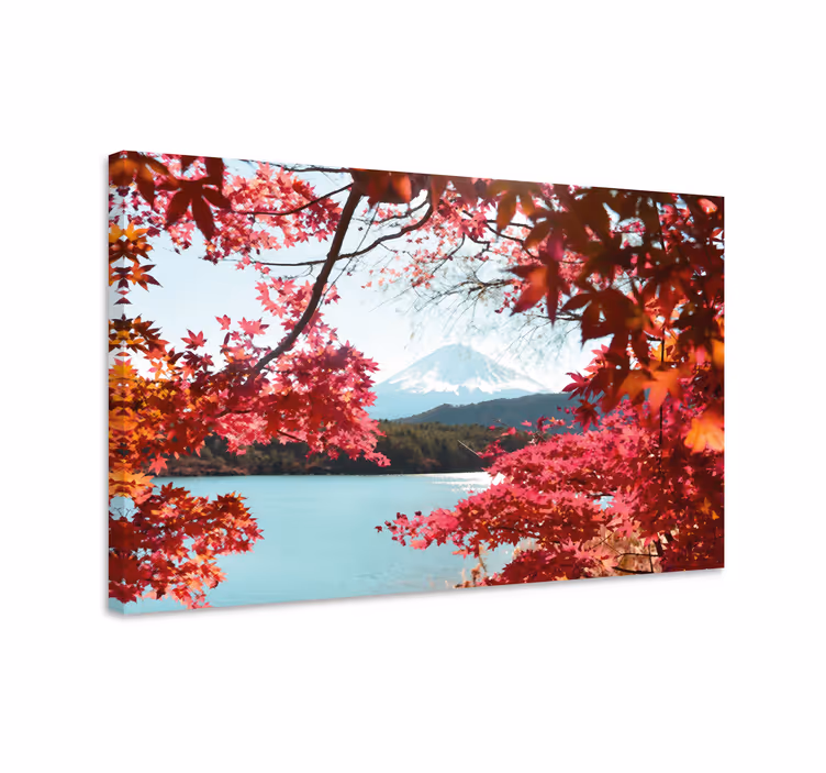 Tableau fleurs et plantes mont fuji encadré - TenStickers