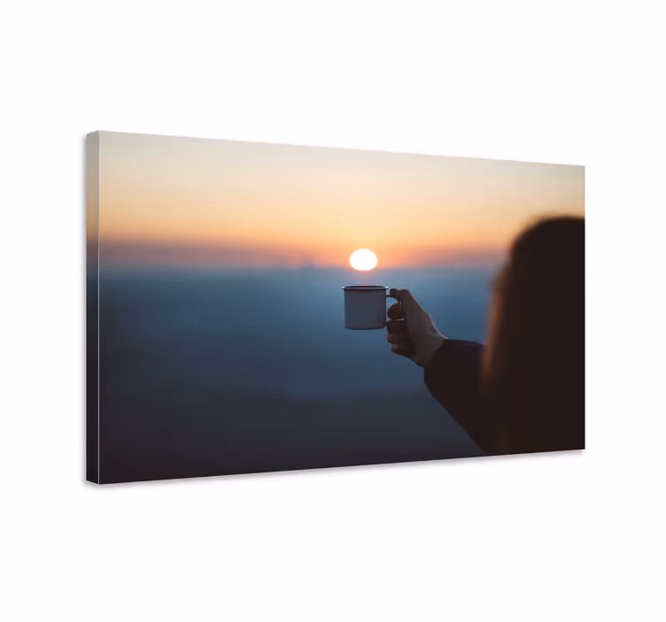 Tableau personnage main tenant une tasse - TenStickers