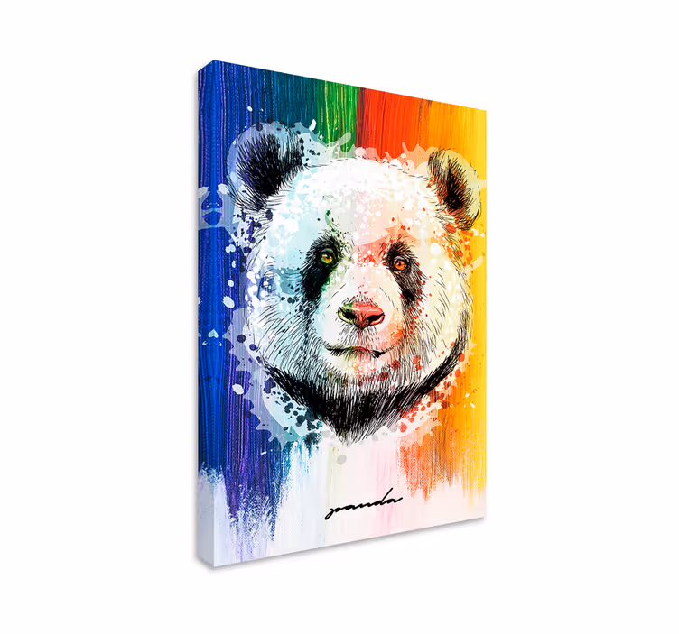 Tableau animaux portrait de panda coloré - TenStickers