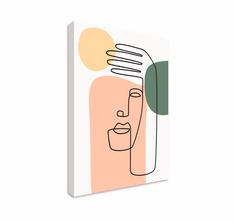 Tableau abstrait visage en lignes abstraites - TenStickers