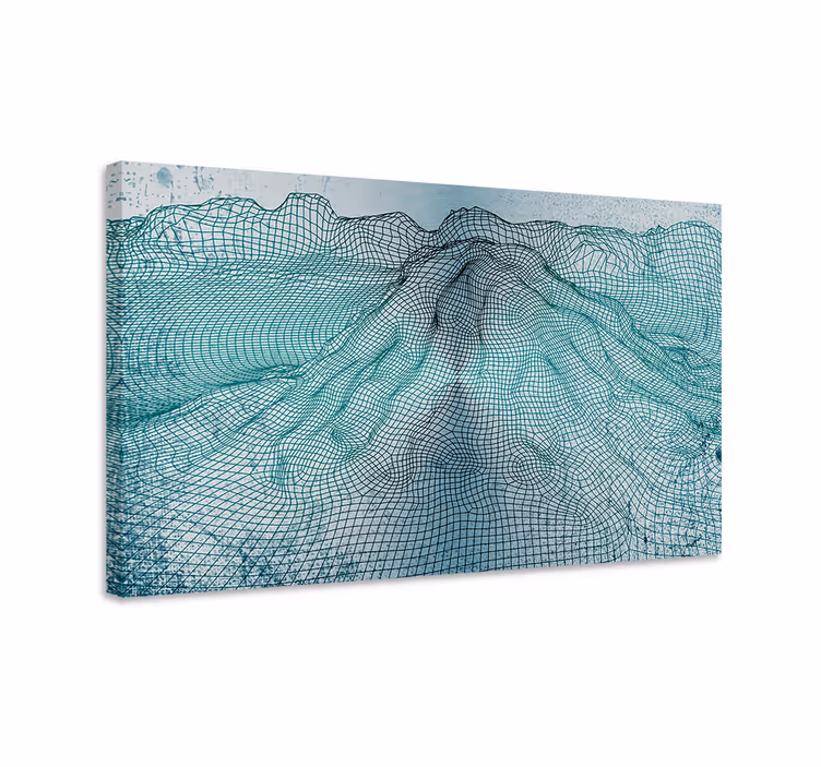 Tableau abstrait sommets de montagne connectés - TenStickers