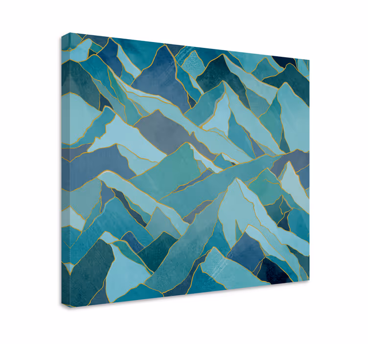 Tableau paysage sommets montagneux abstraits - TenStickers