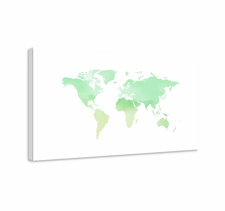 Tableau carte du monde aquarelle - TenStickers