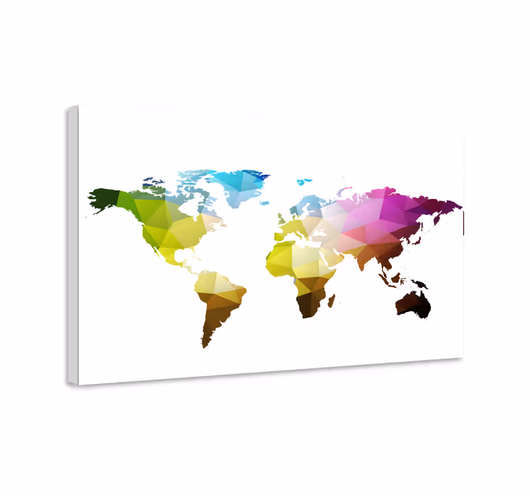 Tableau carte du monde carte mondiale géométrique - TenStickers