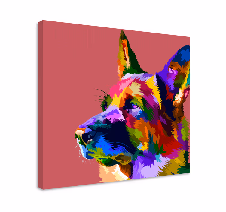Tableau d'un berger allemand multicolore - TenStickers