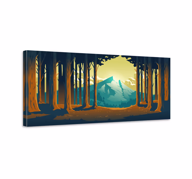 Tableau paysage vue sur la forêt de montagne - TenStickers
