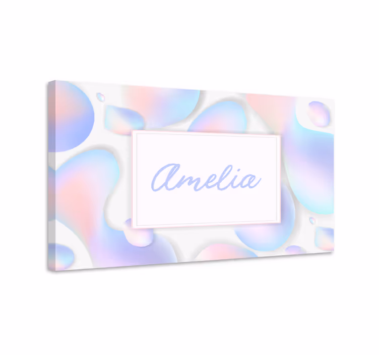 Tableau paysage bulles colorées avec nom - TenStickers