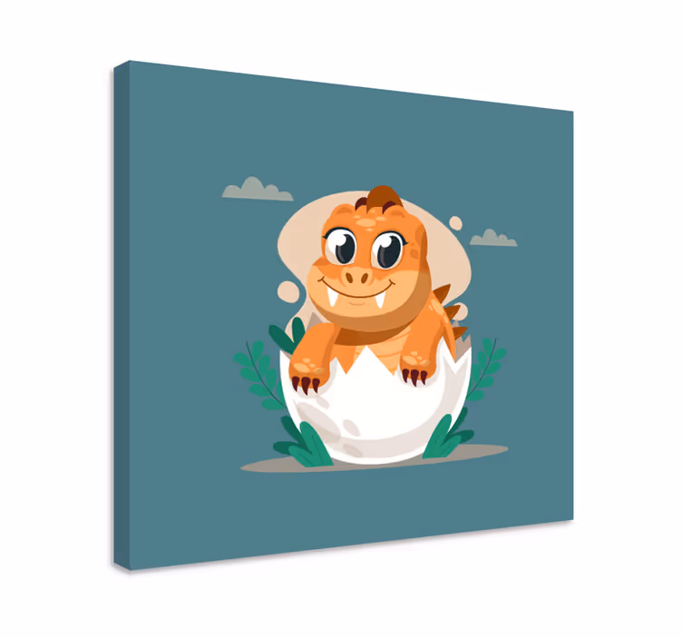 Tableau dinosaures bébé mignon qui éclot - TenStickers