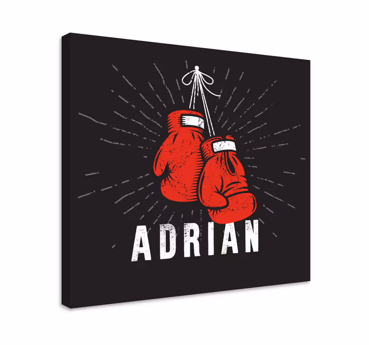 Tableau gants de boxe avec prénom personnalisé - TenStickers