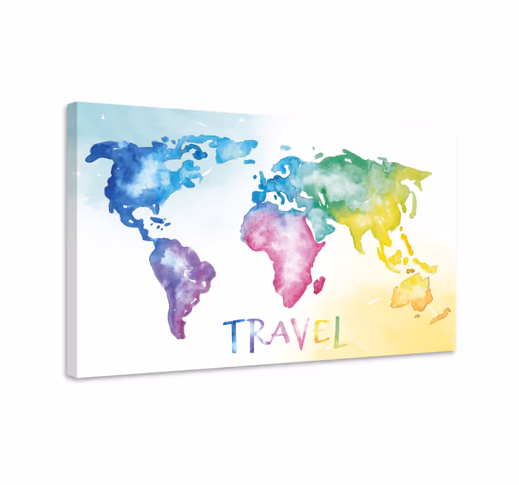 Tableau carte du monde voyage autour du monde - TenStickers