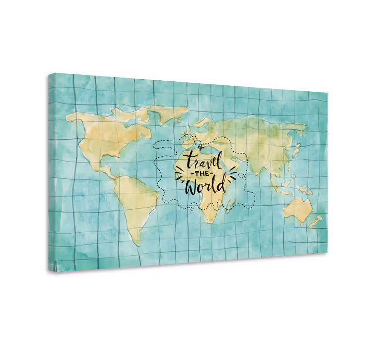 Tableau carte du monde voyagez autour du monde - TenStickers