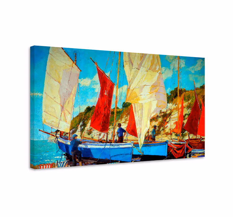 Tableau paysage scène de voiliers - TenStickers