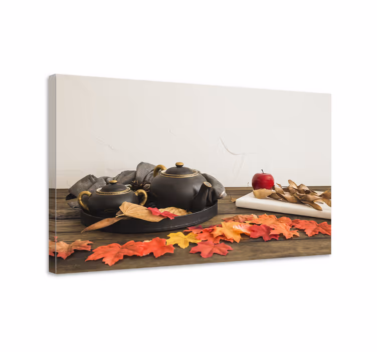 Tableau paysage arrangement de thé d'automne - TenStickers