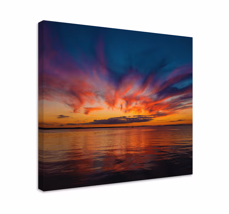 Tableau paysage reflets de coucher de soleil majestueux - TenStickers