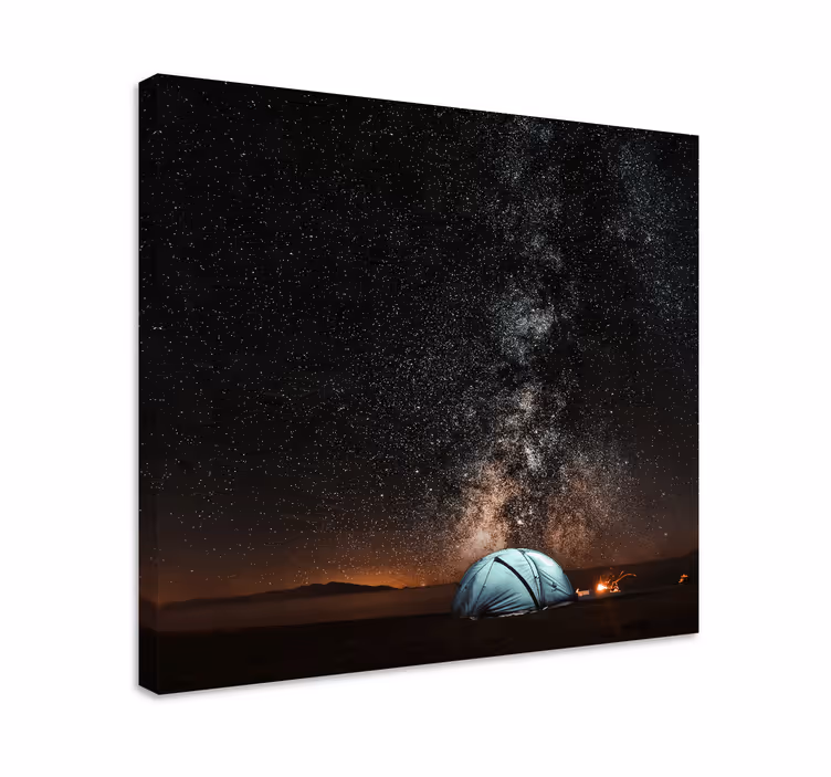 Tableau camping à la belle étoile en montagne - TenStickers