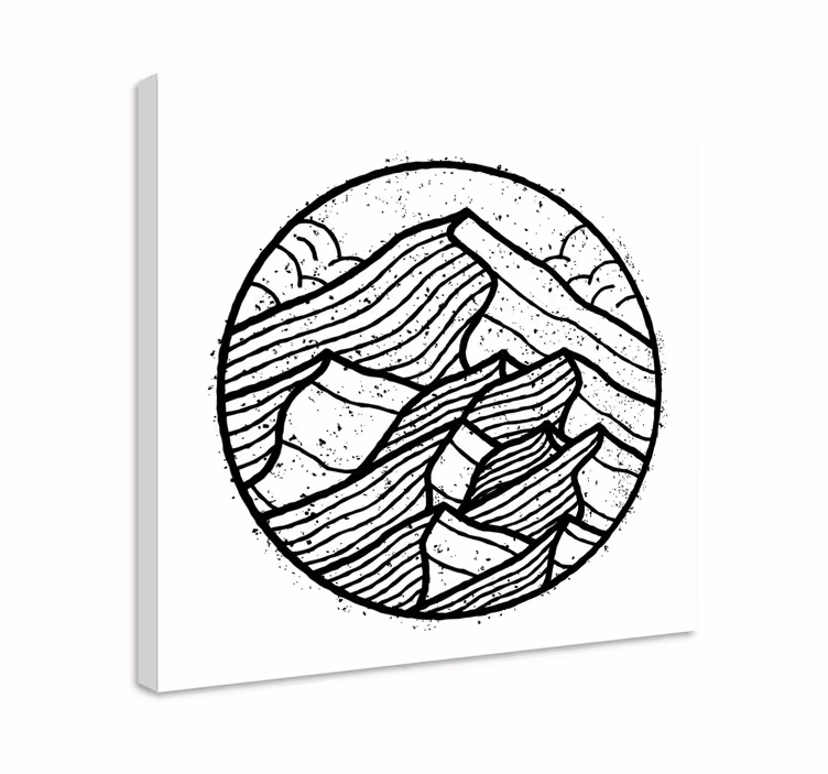 Tableau paysage montagnes abstraites - TenStickers