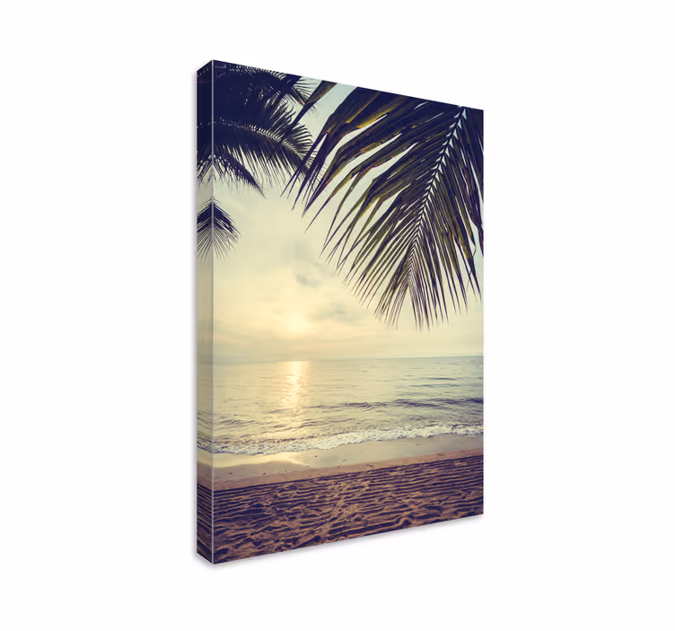 Tableau paysage coucher de soleil paisible sur océan - TenStickers