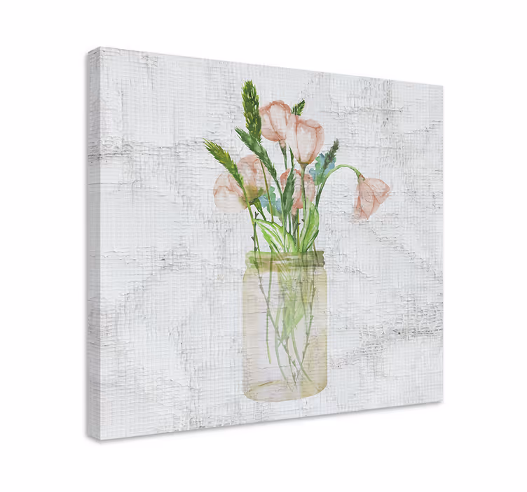 Tableau fleurs et plantes pot de fleurs roses - TenStickers
