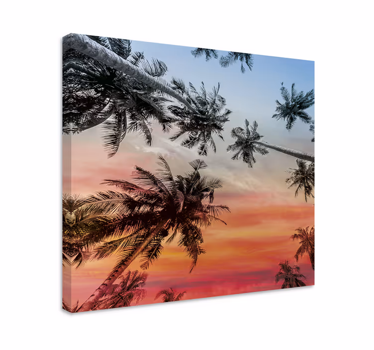 Tableau paysage silhouette de palmiers - TenStickers