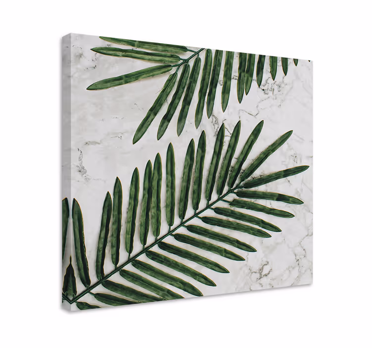 Tableau fleurs et plantes feuilles vertes luxuriantes - TenStickers