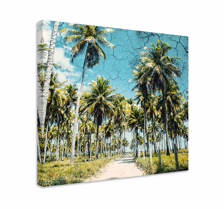Tableau paysage allée de palmiers tropicaux - TenStickers