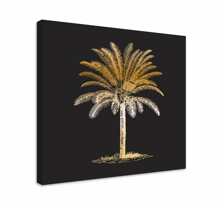 Tableau fleurs et plantes palmier doré - TenStickers