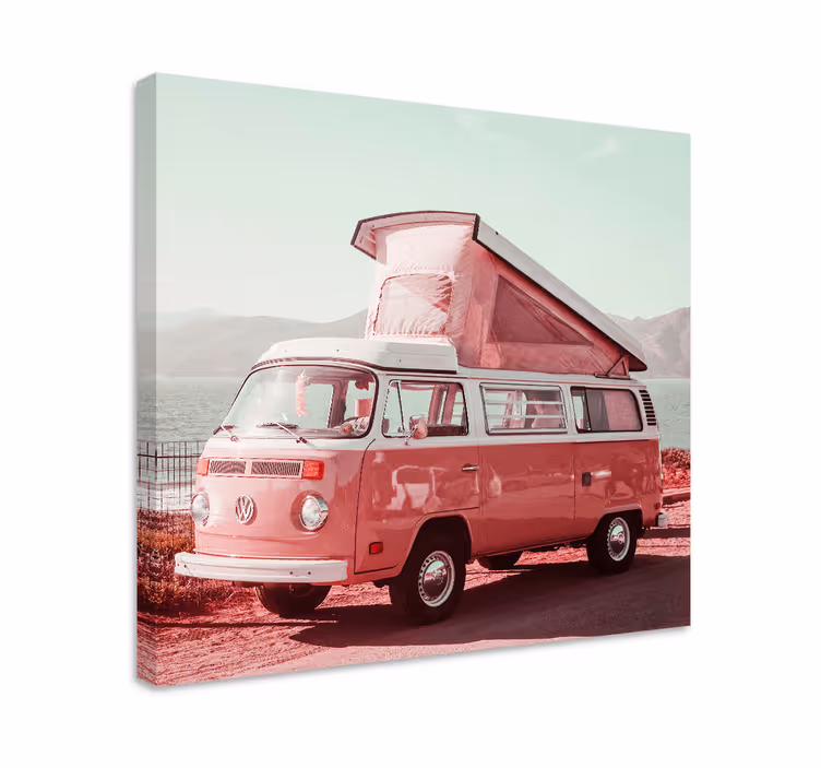 Tableau villes et pays fourgon vintage - TenStickers