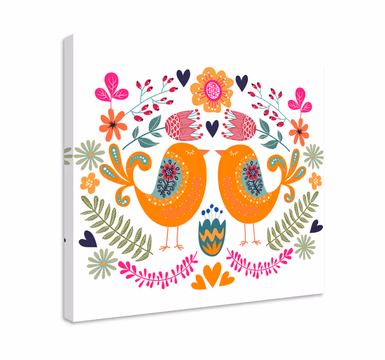 Tableau oiseaux design oiseaux amoureux - TenStickers
